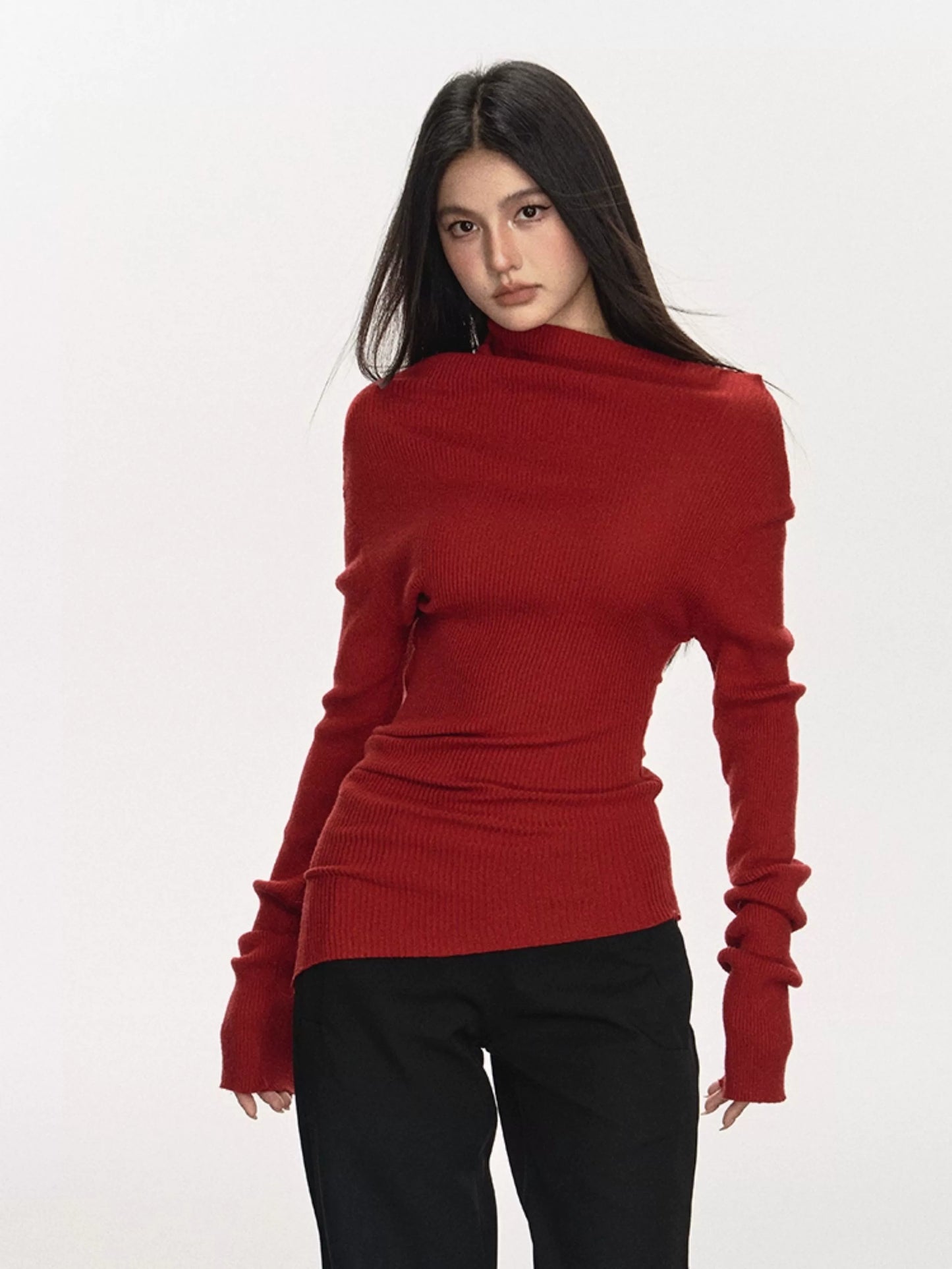 Anna Asymmetrical Knit Sweater