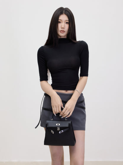 Ivy Mock Neck Fitted Top