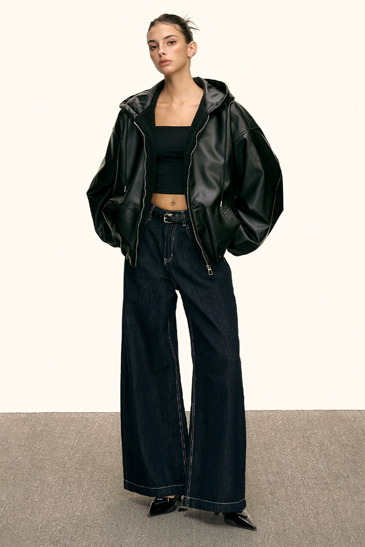 Urban Luxe Oversized Faux-Leather Jacket