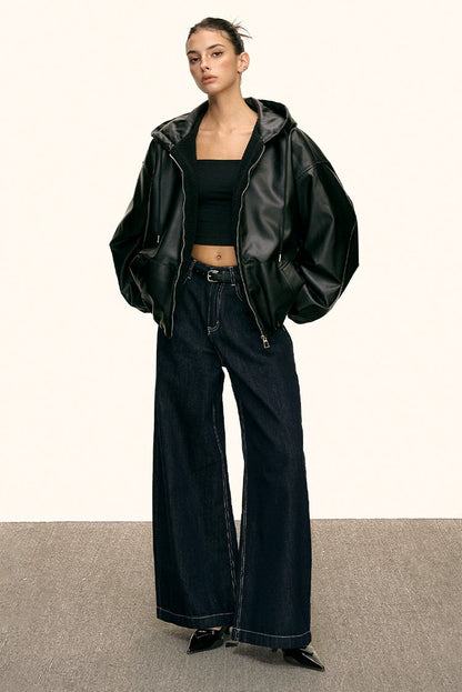 Urban Luxe Oversized Faux-Leather Jacket