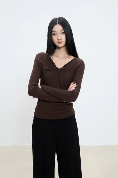 Mila Twist Front Knit Top