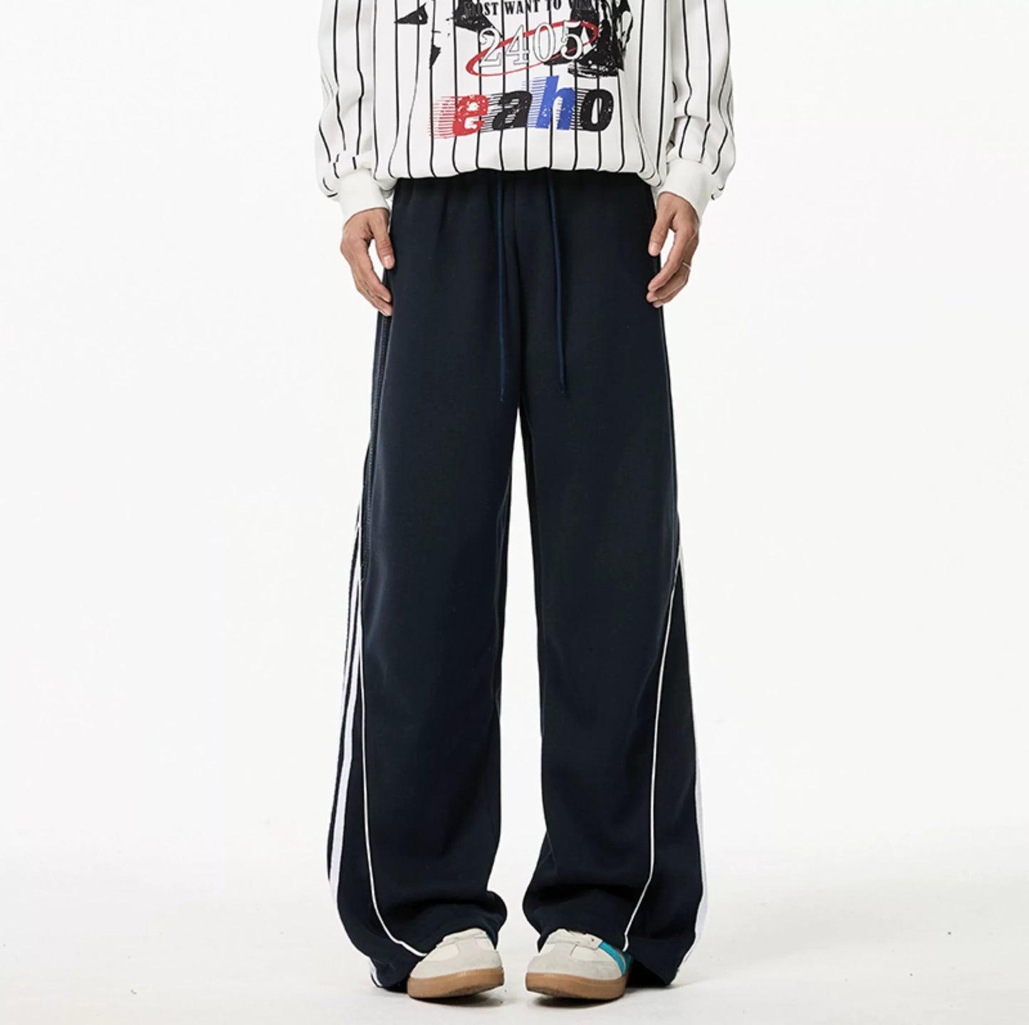 Velour Stripe Relaxed Sweatpants