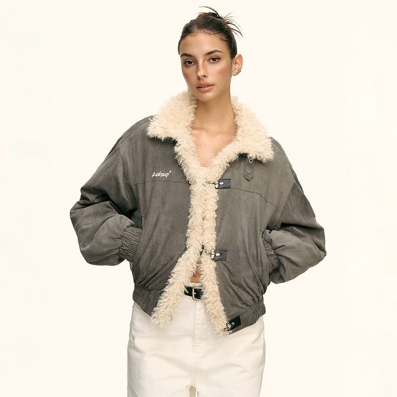 Marlo Shearling Trim Bomber Jacket