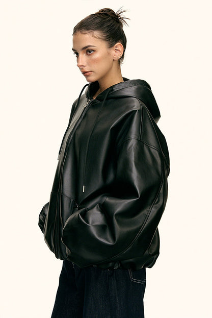 Urban Luxe Oversized Faux-Leather Jacket