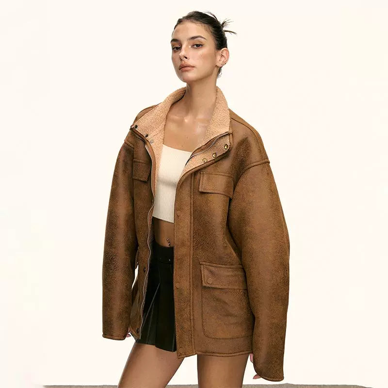 Sable Oversized Shearling Jacket