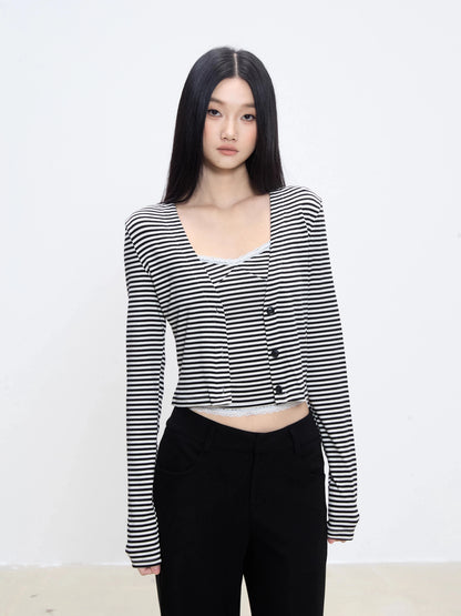 Lina Striped Layered Knit Set