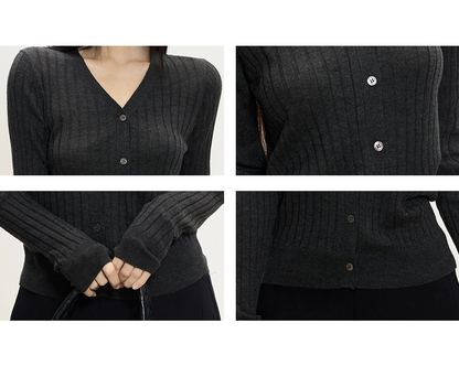 Soraya Ribbed Button Cardigan