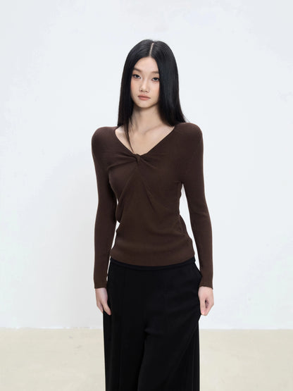 Mila Twist Front Knit Top