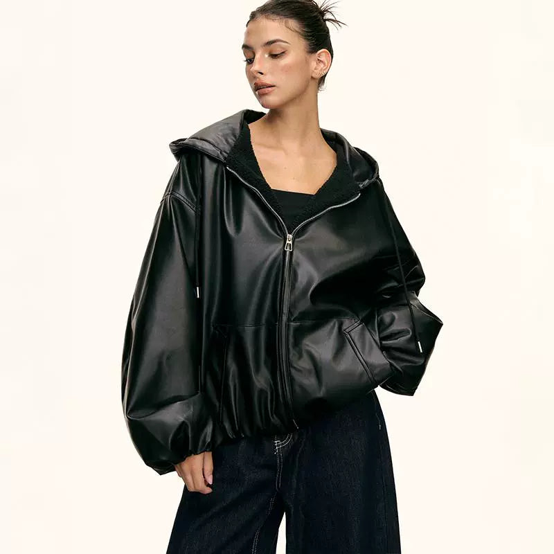 Urban Luxe Oversized Faux-Leather Jacket