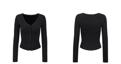 Side Puff Knitted Cardigan