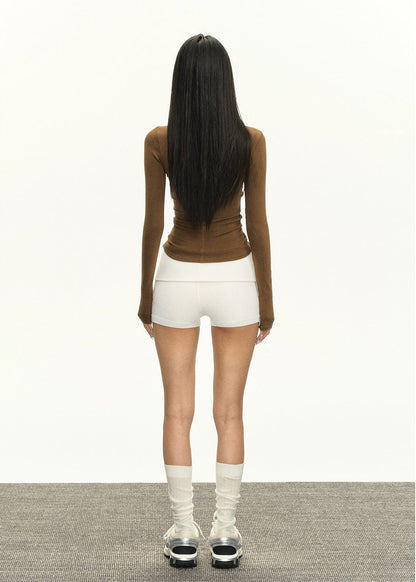 Rose Low Rise Knit Shorts