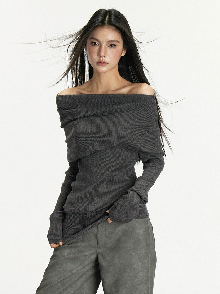Anna Asymmetrical Knit Sweater
