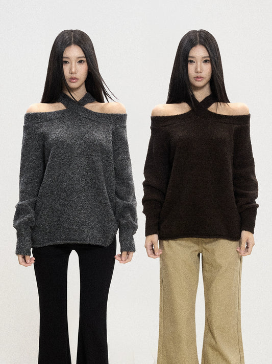 Alina Off-Shoulder Crisscross Sweater