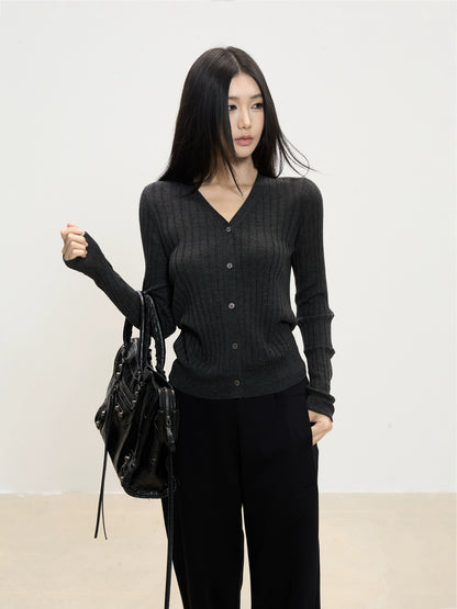 Soraya Ribbed Button Cardigan