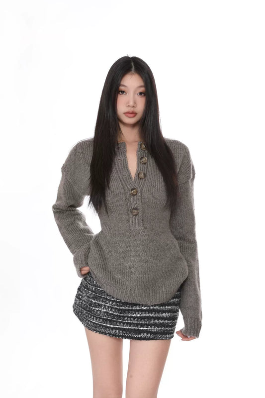 Kaela Buttoned Knit Sweater