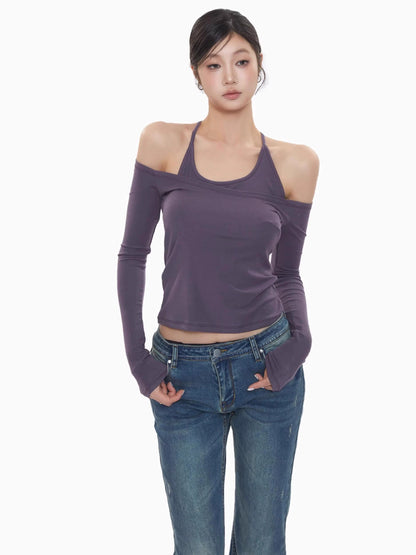 Celia Off-Shoulder Halter Top