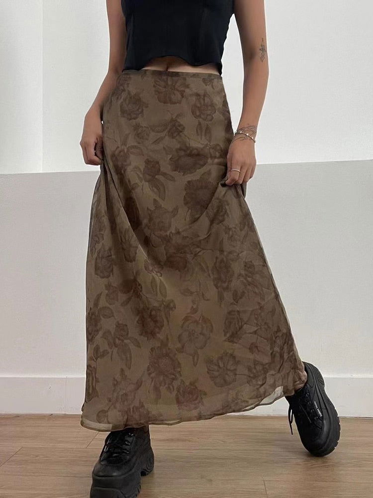 Remi Floral Midi Skirt - Montfash