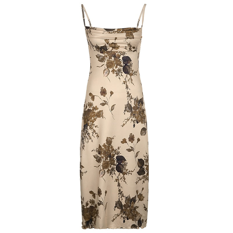 Retro Quinn Spaghetti Strap Midi Dress - Montfash