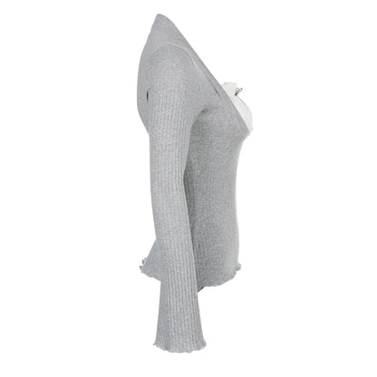 Sol Square Collar Long Sleeve T-Shirt