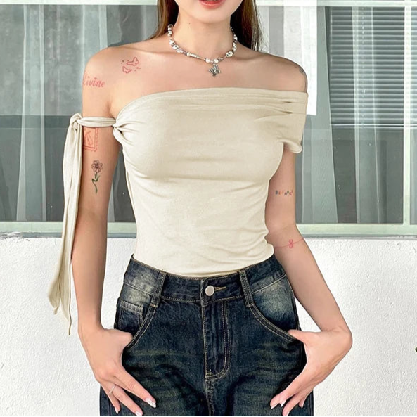 Celeste One-Shoulder Crop Top