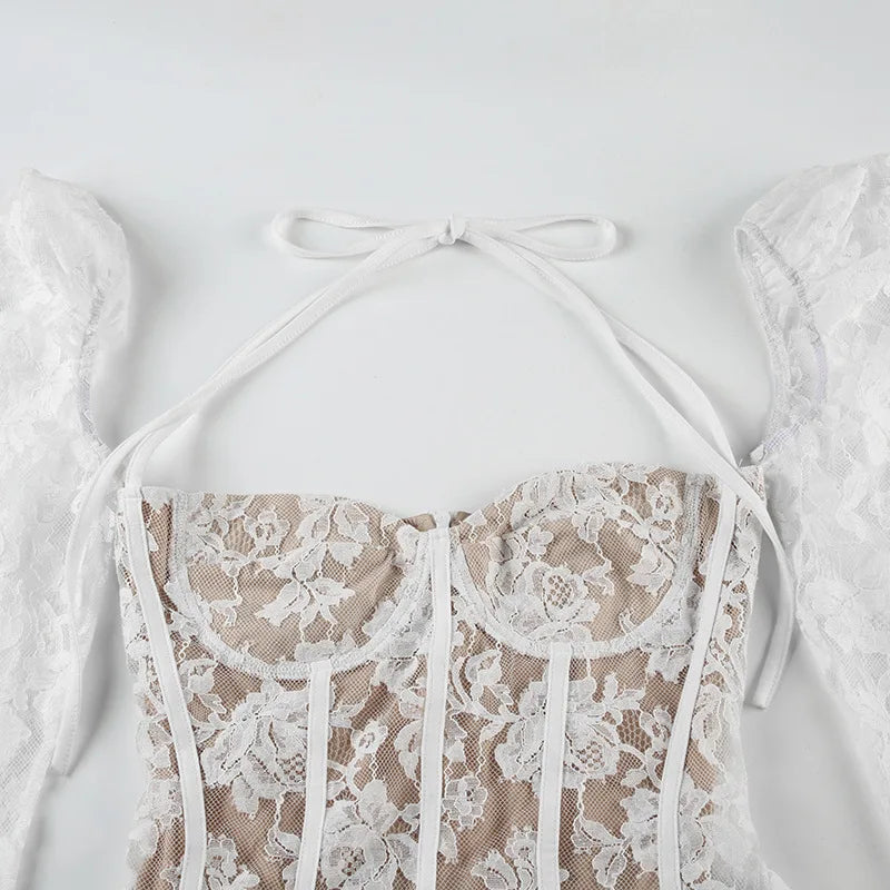 Lila Flare Puffed Sleeves Mini Dress