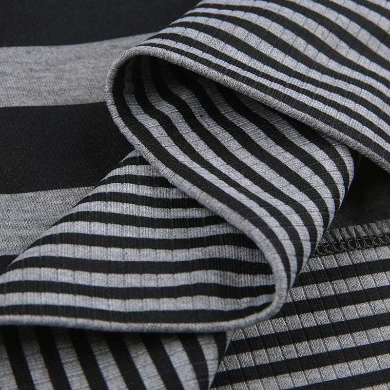 Striped V Neck Long Sleeve T-Shirt