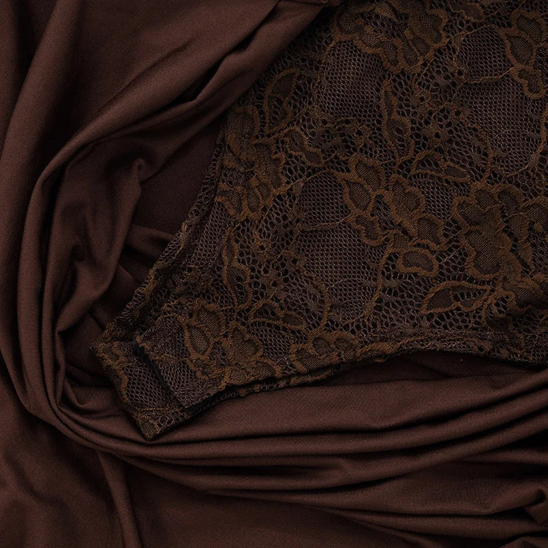 Serena Lace-Draped Satin Maxi Dress