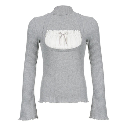 Sol Square Collar Long Sleeve T-Shirt