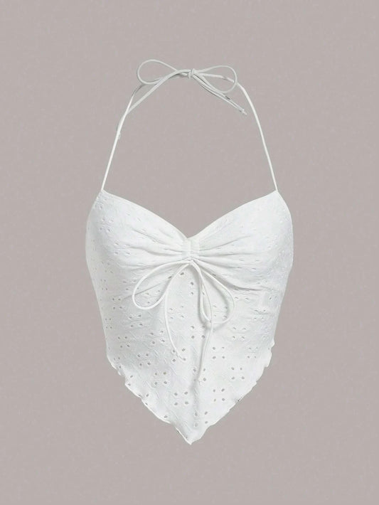 Elara Embroidery Halter Top
