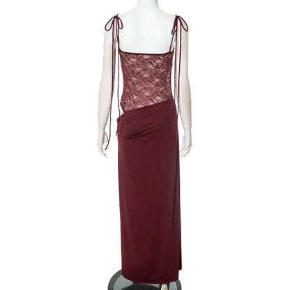 Rose Lace Up Dress