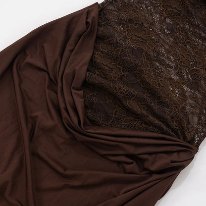 Serena Lace-Draped Satin Maxi Dress