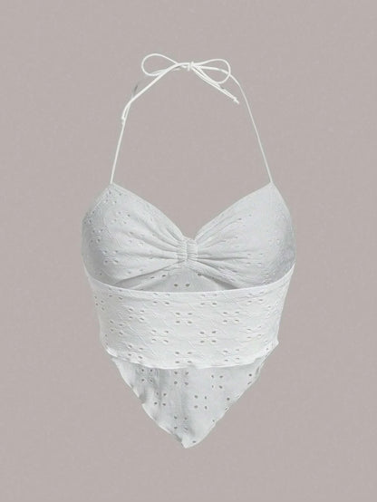 Elara Embroidery Halter Top