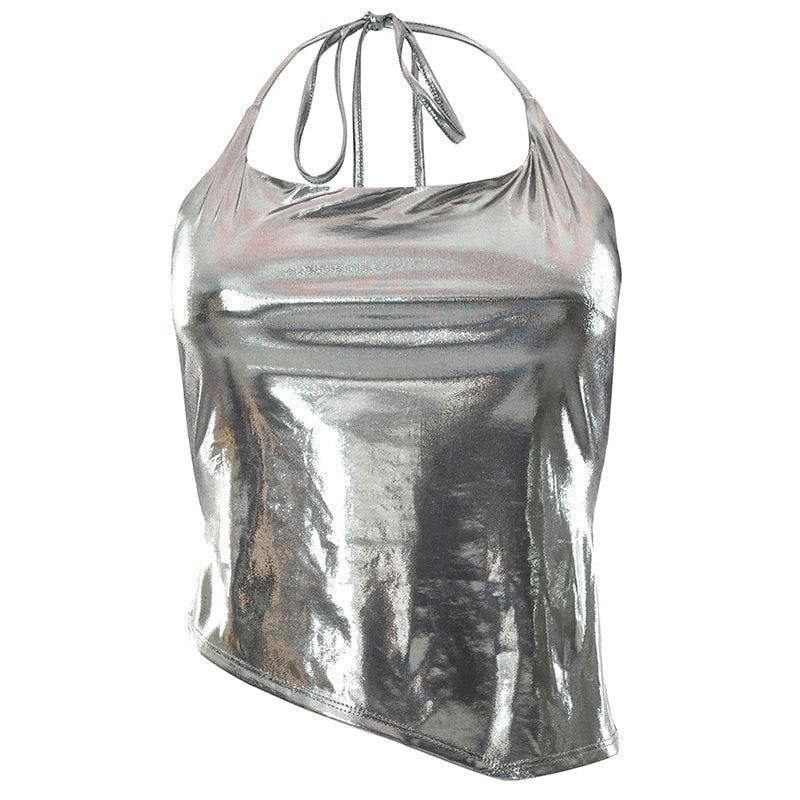 Shiny Bodycon Cami Top - Montfash
