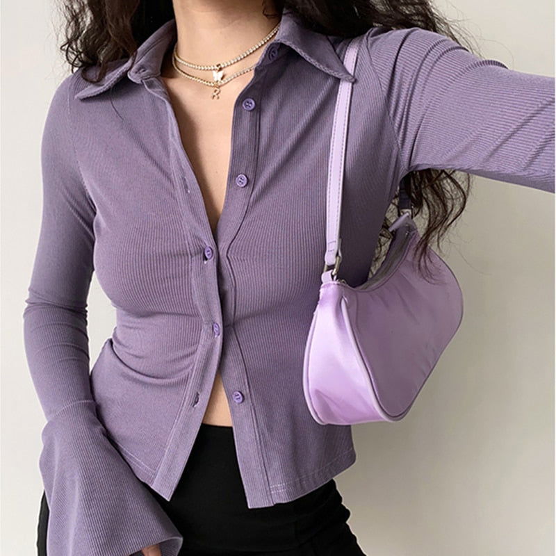 Zoe Polo Collar Blouse - Montfash