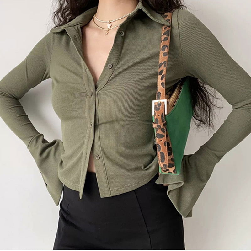 Zoe Polo Collar Blouse - Montfash
