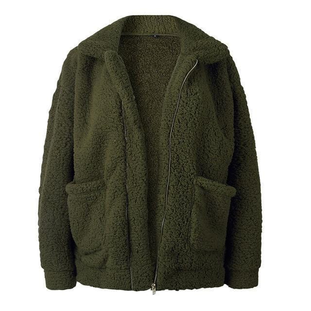 Plush Teddy Coat Plus Size